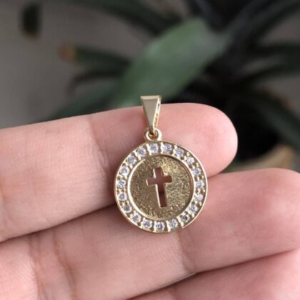 dije medalla circonias